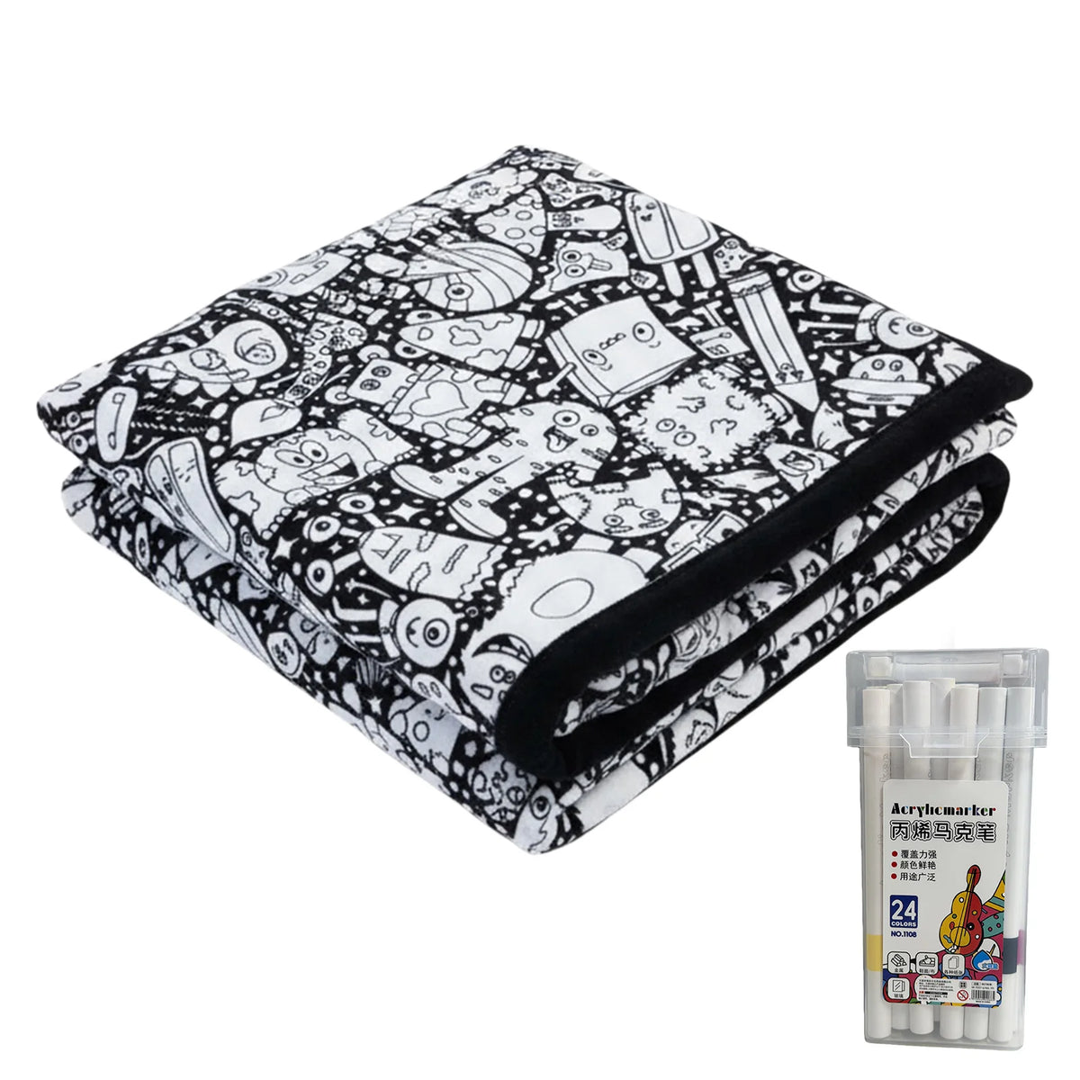 DIY Coloring Blanket 150x125cm Washable Velvet Art