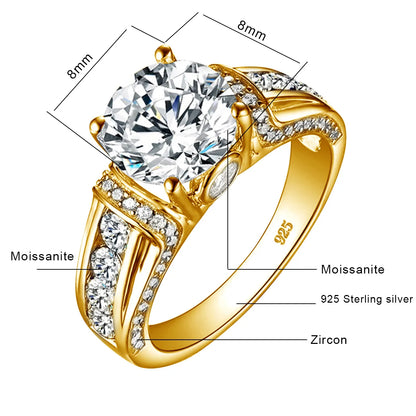 2ct Moissanite Diamond Ring for Women in Sterling Silver
