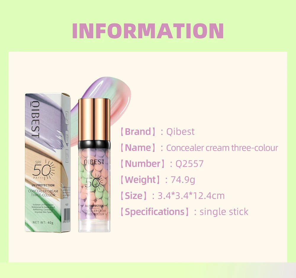 Qibest Three-Color Cream Concealer