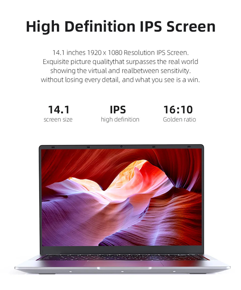14.1 Inch Ultra Slim Laptop with Intel Atom A3950