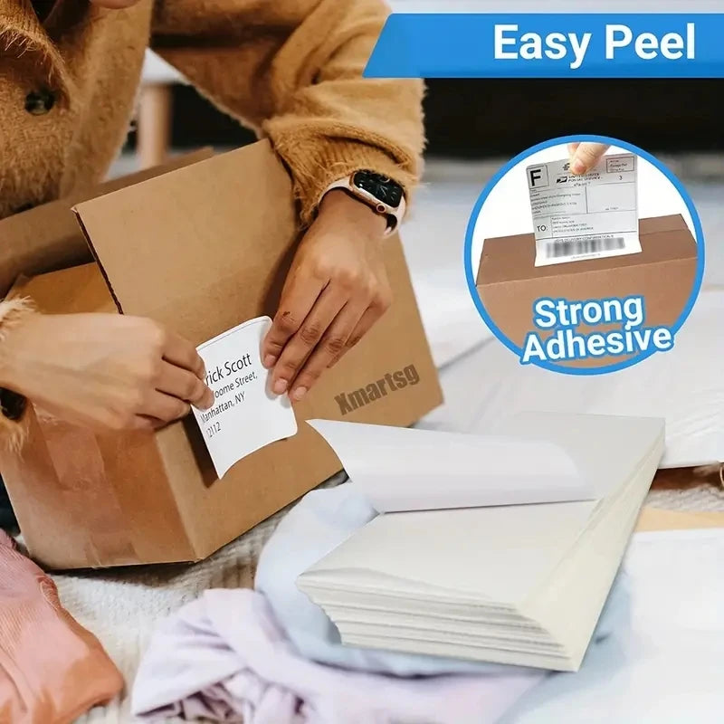 4x6 Inch Thermal Printer Paper White Labels for Shipping