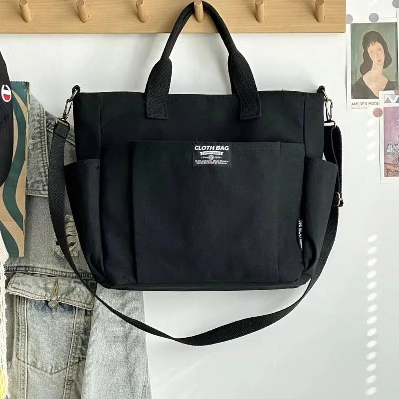 Canvas Large Capacity Commuter Shoulder Handbag