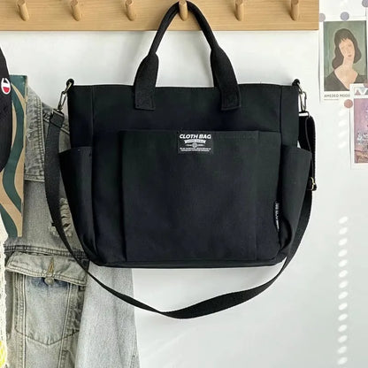 Canvas Large Capacity Commuter Shoulder Handbag