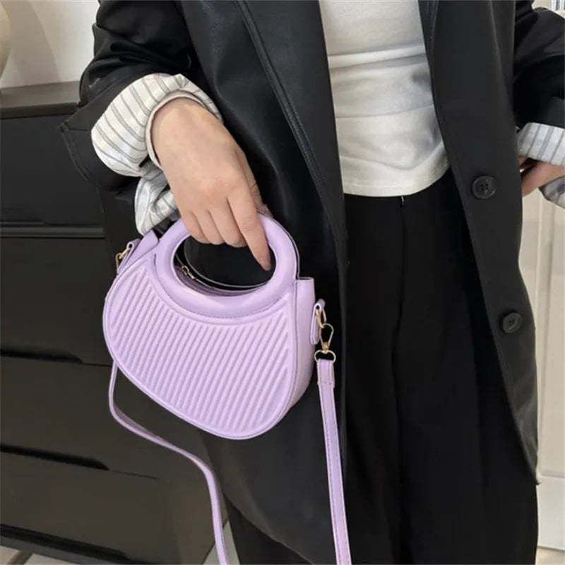 Chic Stripe Crossbody Bag for Women in Synthetic Leather