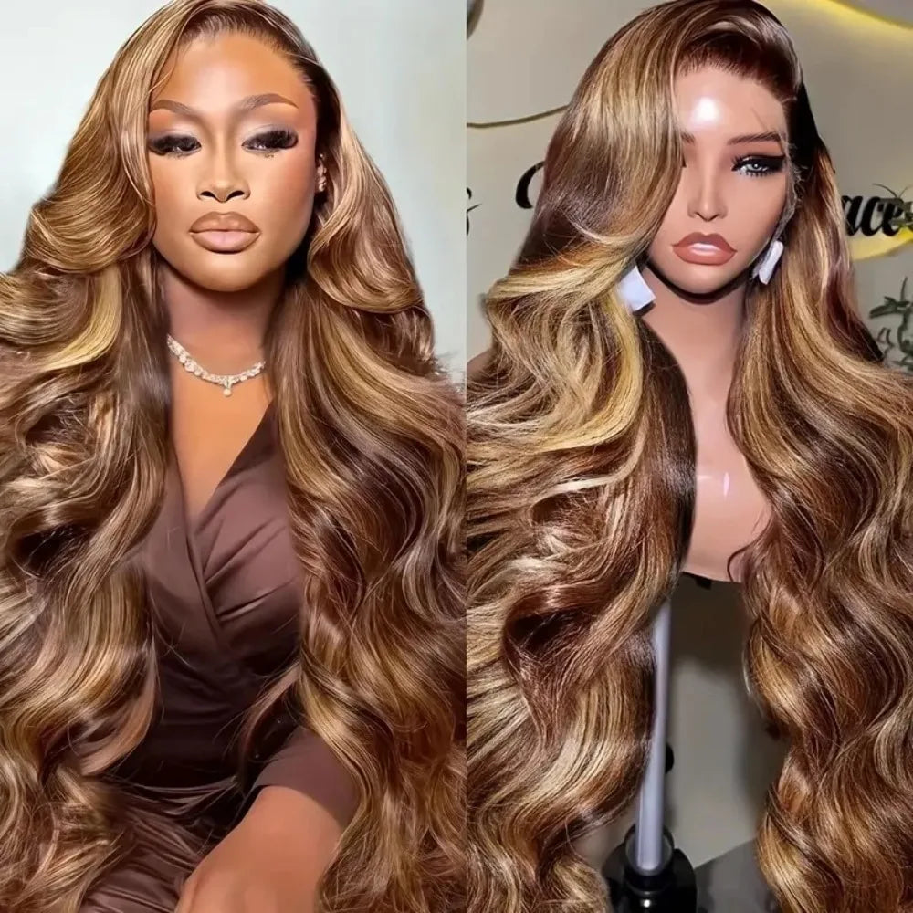 30 Inch Honey Blonde Ombre Lace Front Wig Human Hair