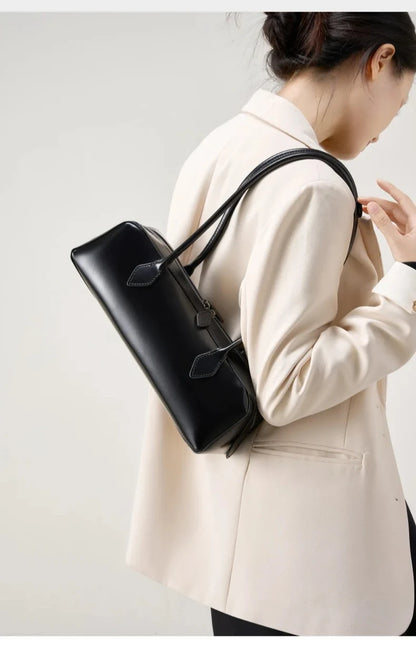 Vintage Cowhide Shoulder Bag for Women