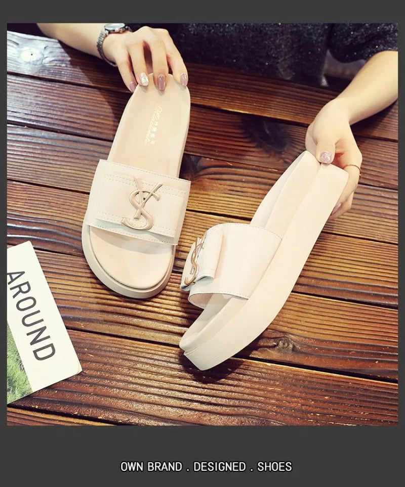 Women's Casual Leather Sandals with Thick Bottom