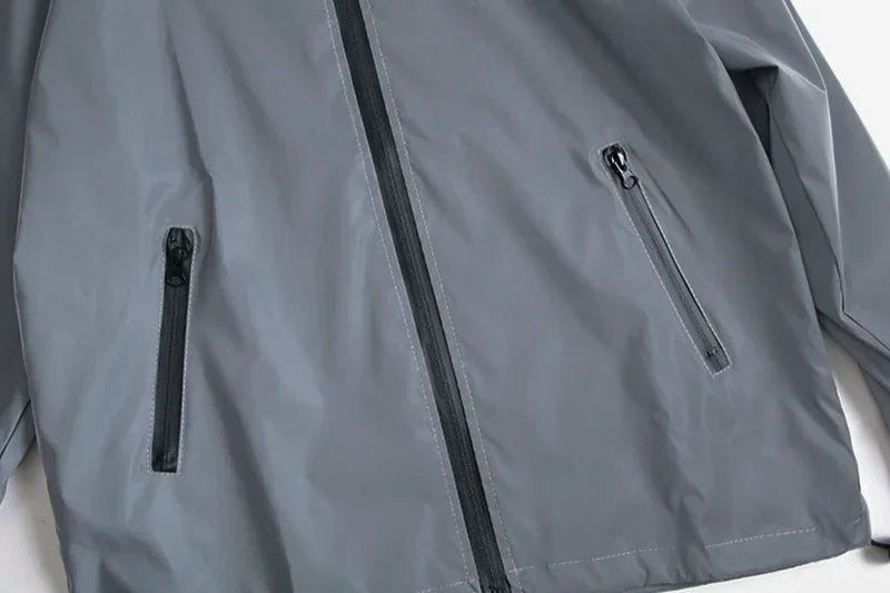 Reflective Polyester Jacket for Men Casual Style