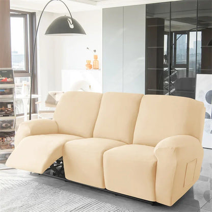 Soft Polyester Recliner Sofa Cover Solid Color