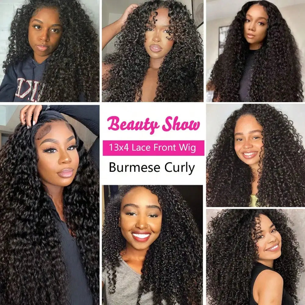 30 Inch Burmese Curly Virgin Hair Wig 13x4 Lace Front