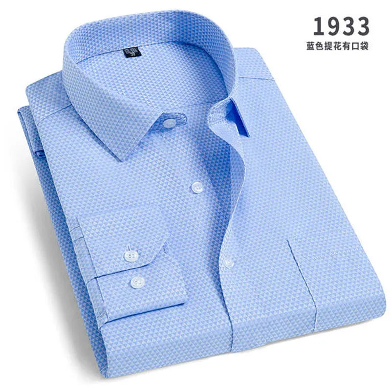 Men's Striped Long-Sleeved Shirt Comfortable Cotton Blend
