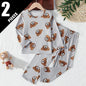 Children's Casual Joker Bear Print Pajama Set