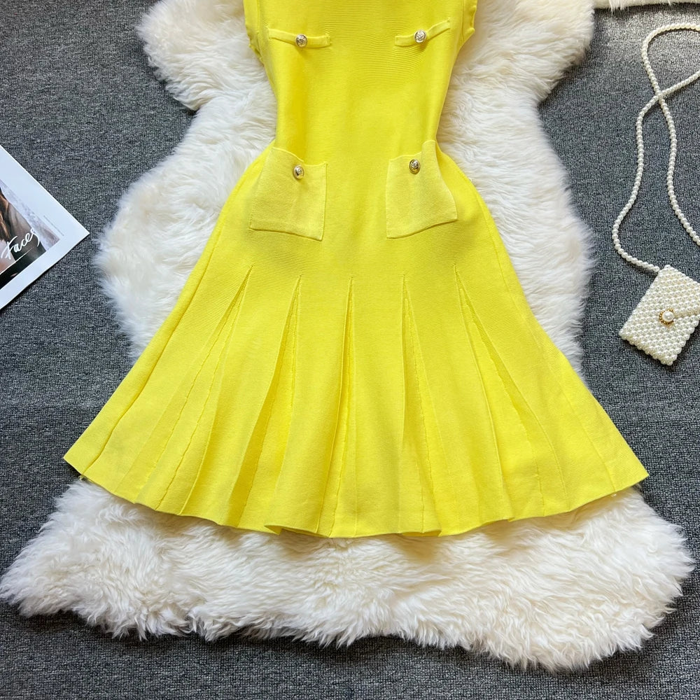 Pleated A-Line Summer Dress for Women