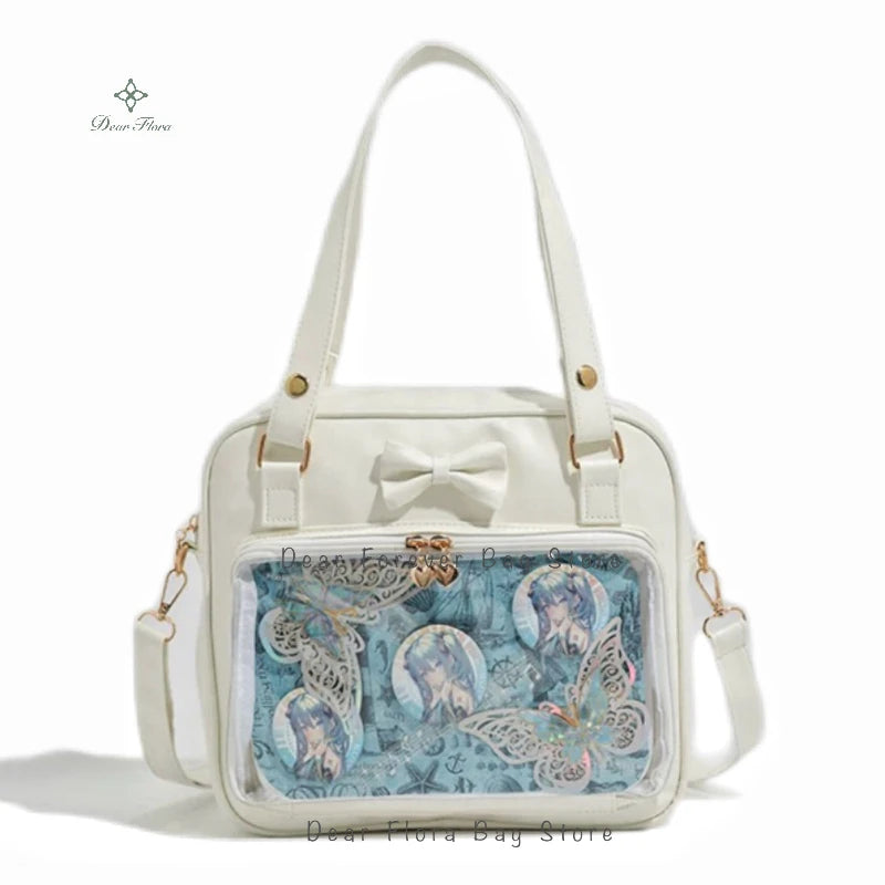 Y2K Transparent Bow Ita Bag Women Crossbody Handbag
