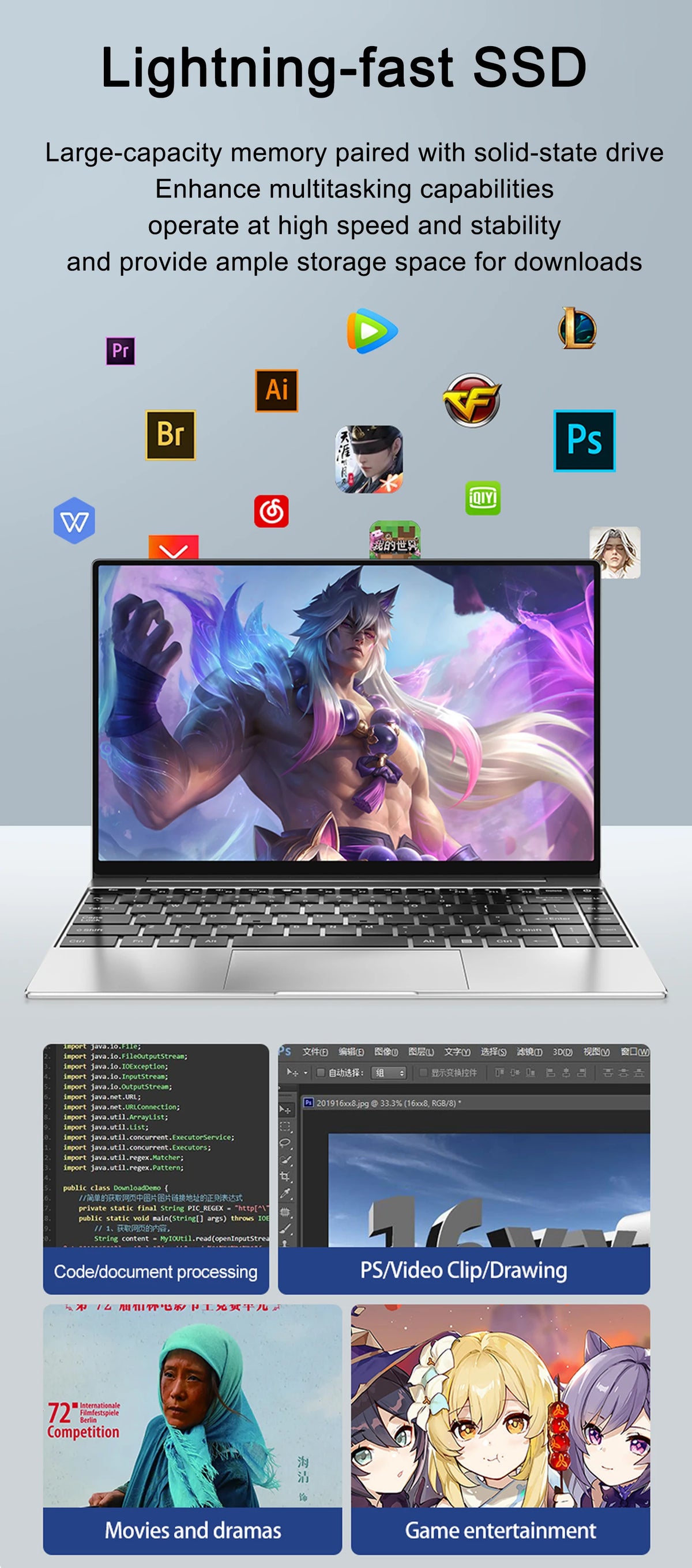 Ultra Slim 14.1 Inch Laptop 16GB RAM 2TB SSD