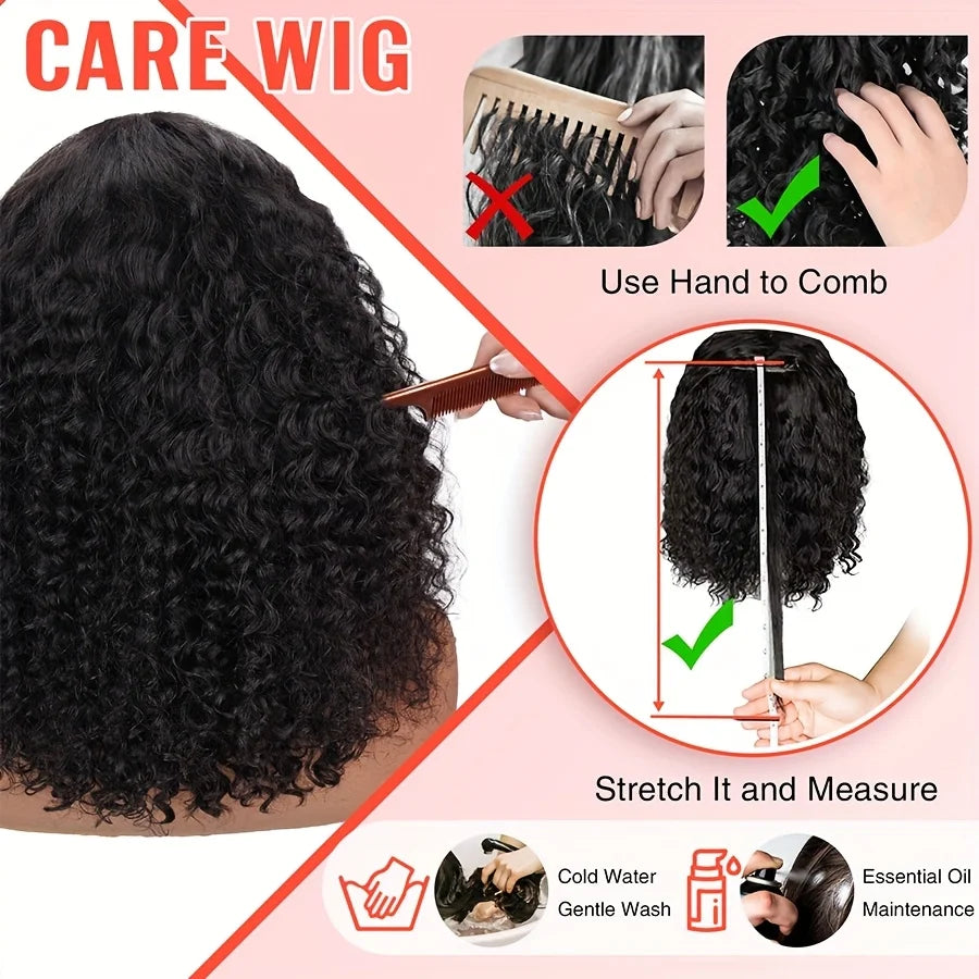 Deep Wave Bob Wig Human Hair Lace Front Short Curly