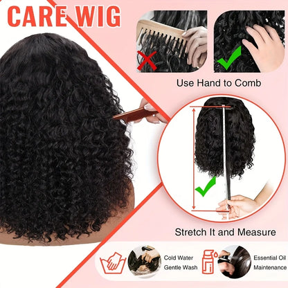 Deep Wave Bob Wig Human Hair Lace Front Short Curly