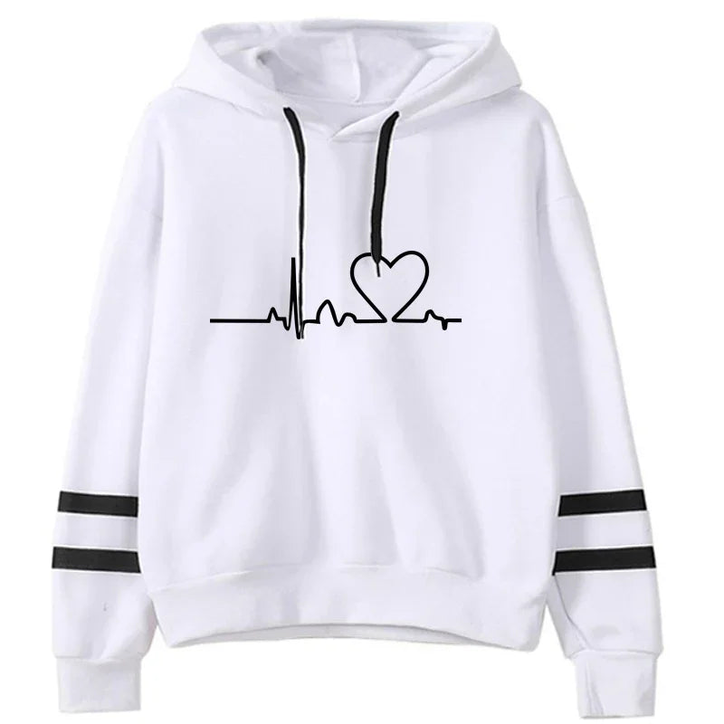 Womens Casual Stripe Hoodie and Sweatpants Set