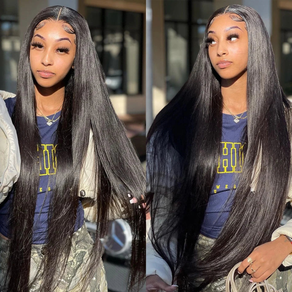 Hd Lace Frontal Wig 30 Inch Bone Straight Human Hair