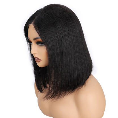 Glueless Human Hair Bob Straight Lace Front Wig