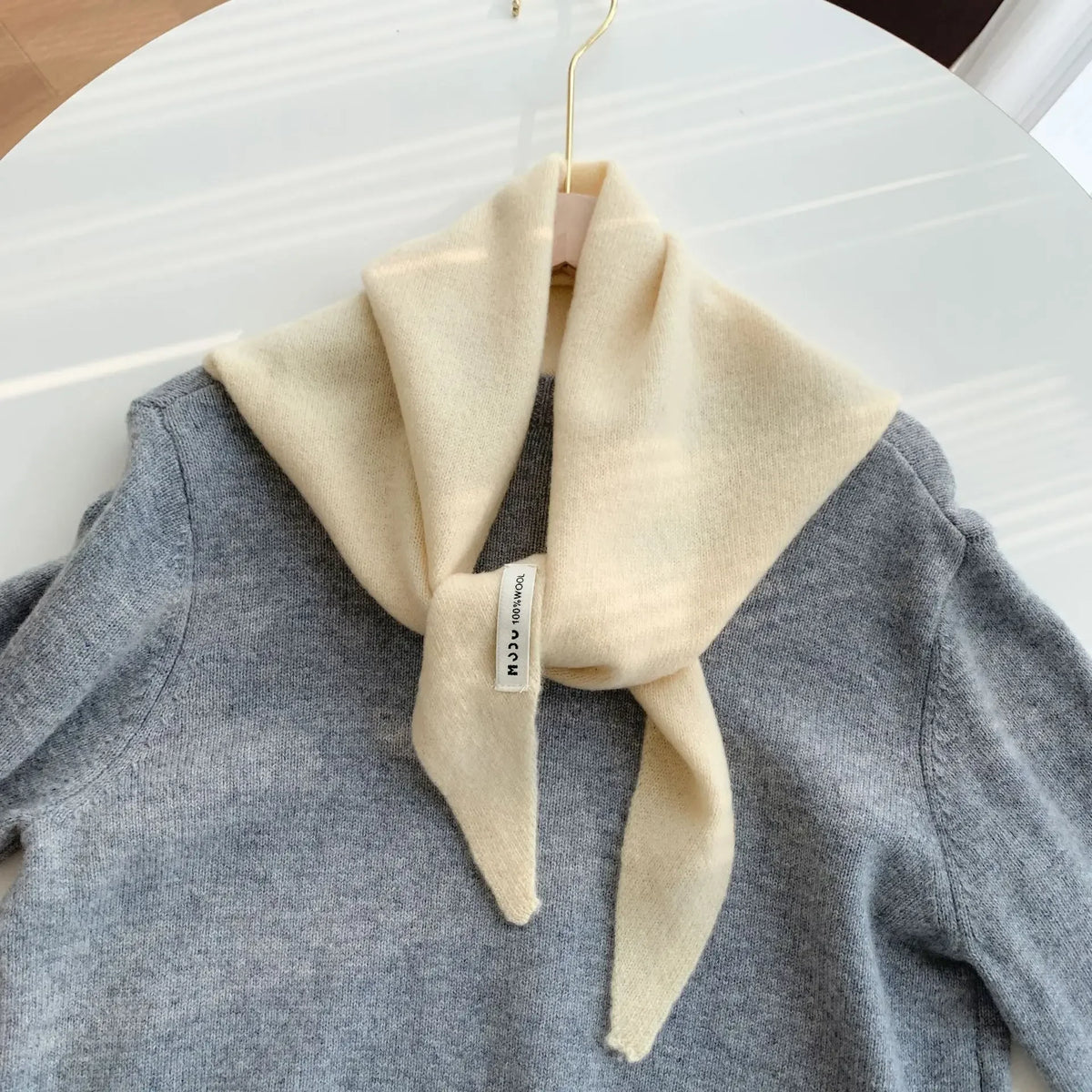 Wool Triangle Scarf for Women - Multi-functional Knitted Scarf