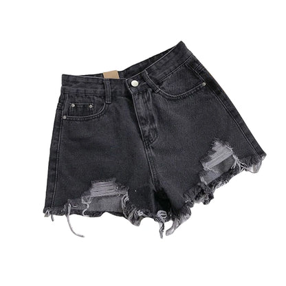 High Waist Ripped Denim Shorts for Women Summer Casual