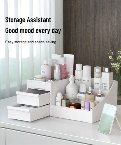 White Plastic Drawer Makeup Storage Box