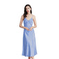 Long Sleeveless Satin Silk Nightgown for Women