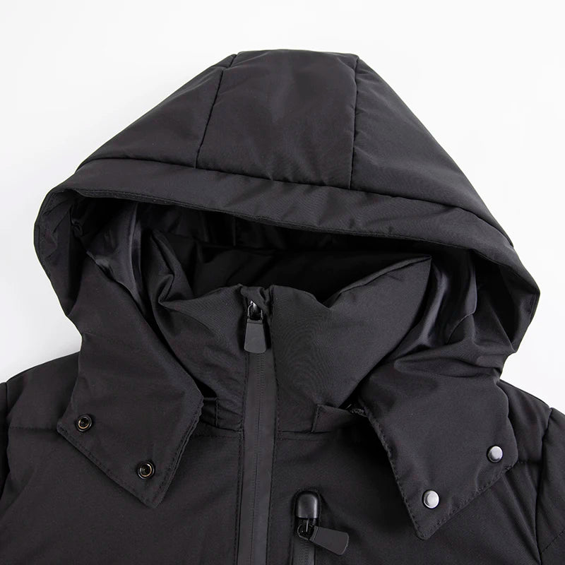 Women's Hooded Padded Winter Parka with Belt