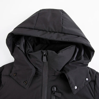 Women's Hooded Padded Winter Parka with Belt
