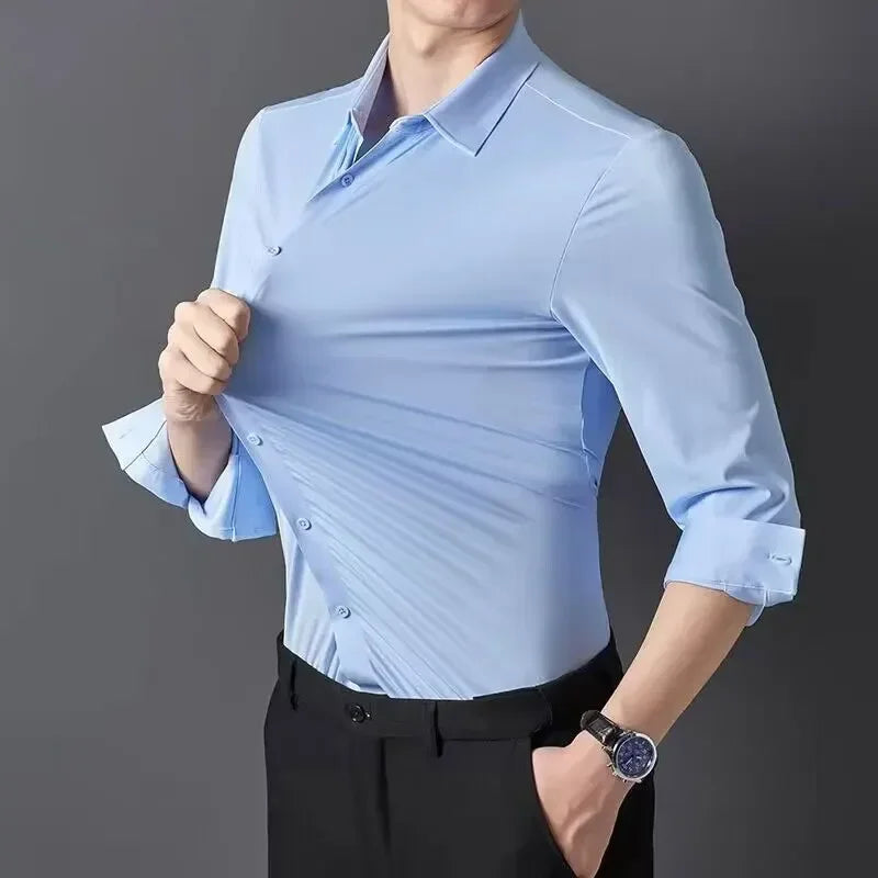 Men's Ultra-Stretch Slim-Fit Long Sleeve Shirt