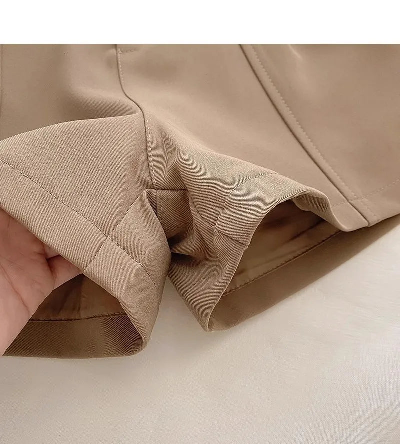 Vintage Solid High Waist A-Line Shorts for Women
