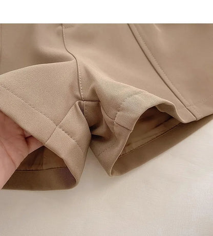 Vintage Solid High Waist A-Line Shorts for Women