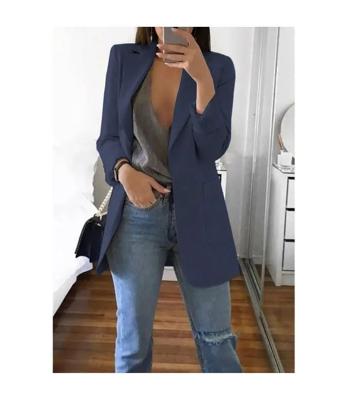 Slim Fit Polo Neck Cardigan Women's Coat