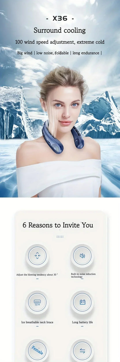 5-Speed Lightweight Wearable Neck Fan