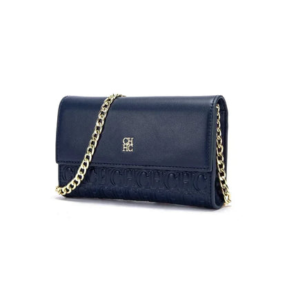 CH Women PU Leather Crossbody Bag with Metal Chain