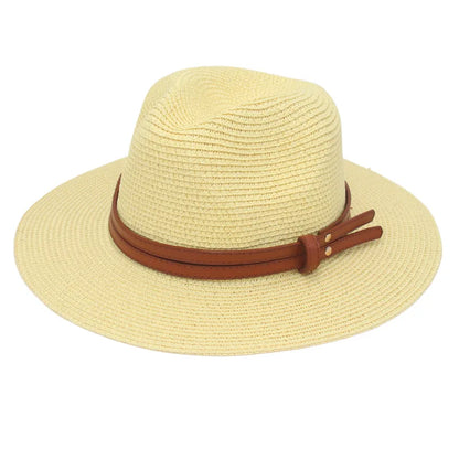 Straw Panama Sun Hat for Women Beach Leisure