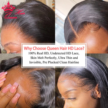 Queen Hair HD Lace Wig Raw Human Hair 13x6 Frontal