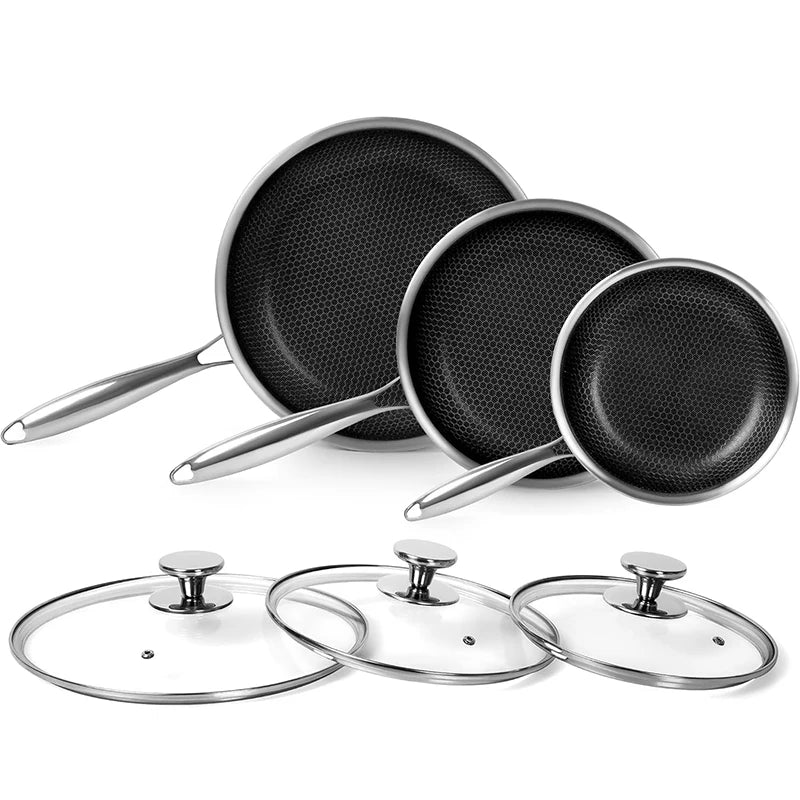 Stainless Steel Non Stick Frying Pan with Lid 28cm