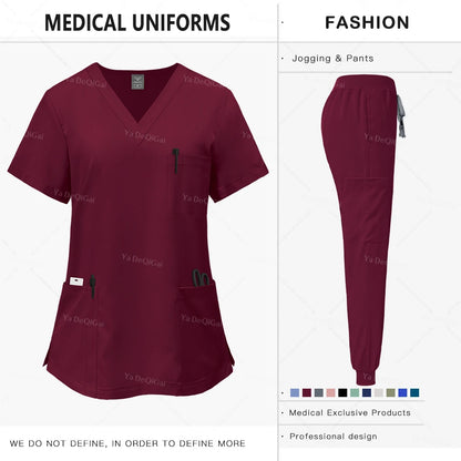 Pink Medical Scrubs Set for Women