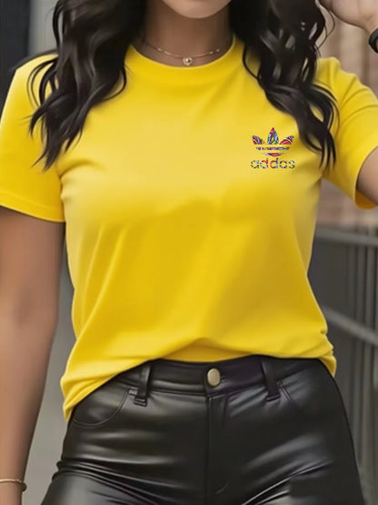 Cotton Round Neck T-Shirt for Women Slim Fit