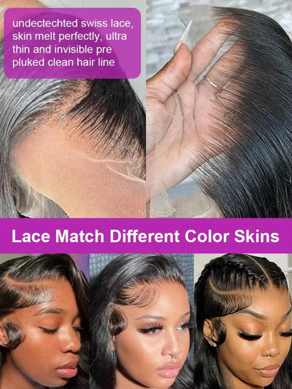 42 Inch Brazilian Deep Wave Human Hair Wig Transparent Lace