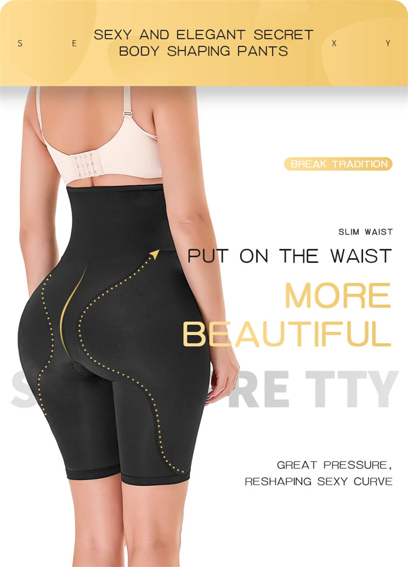 Women Seamless Butt Lifter Panties with Big Hip Pads