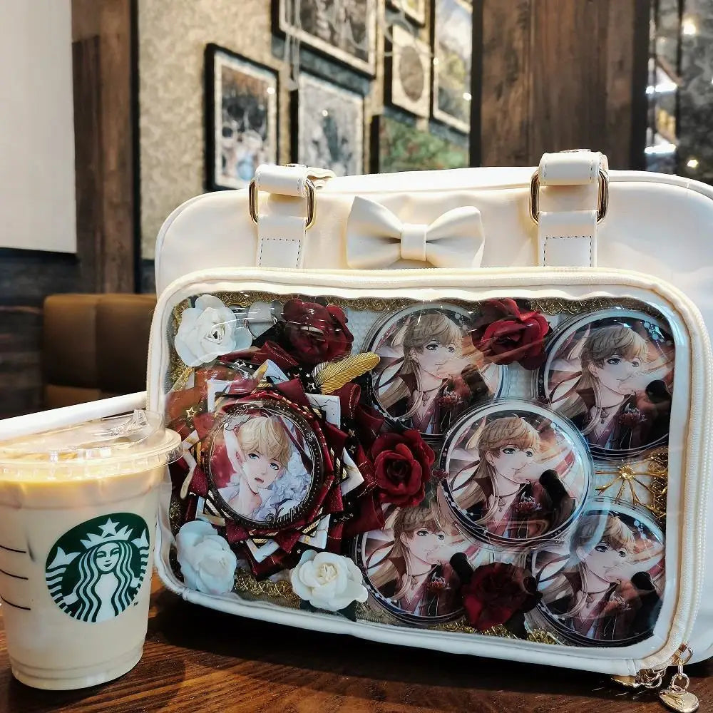 Y2K Transparent Bow Ita Bag Women Crossbody Handbag