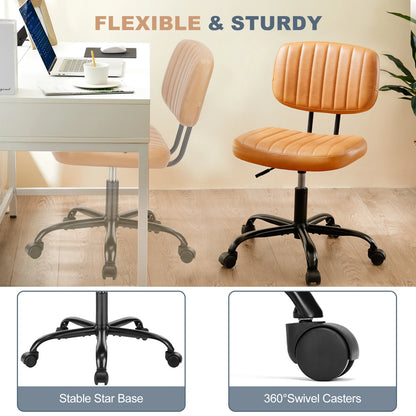 Height Adjustable PU Leather Office Desk Chair