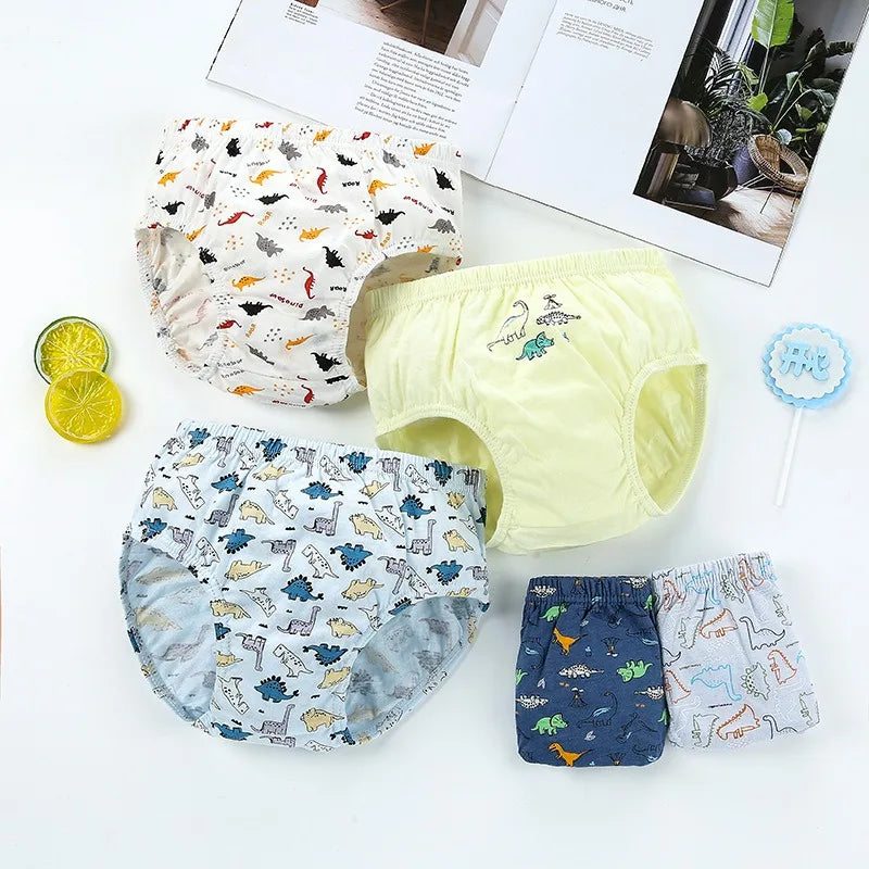 Cotton Kids Triangle Underwear Boys Briefs Dinosaur Print