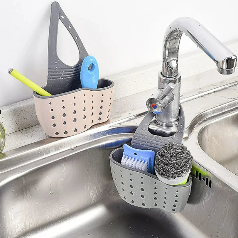 Kitchen Sink Drain Basket Silicone Holder Organizer