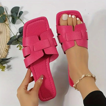 Chic Womens Slide Sandals Casual Flat Open Toe
