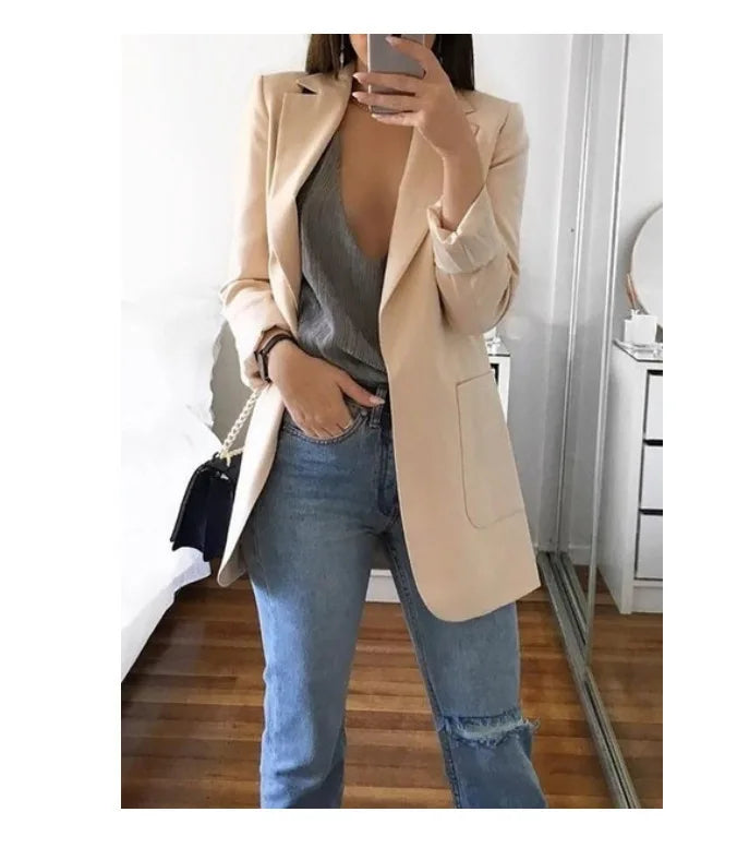 Slim Fit Polo Neck Cardigan Women's Coat
