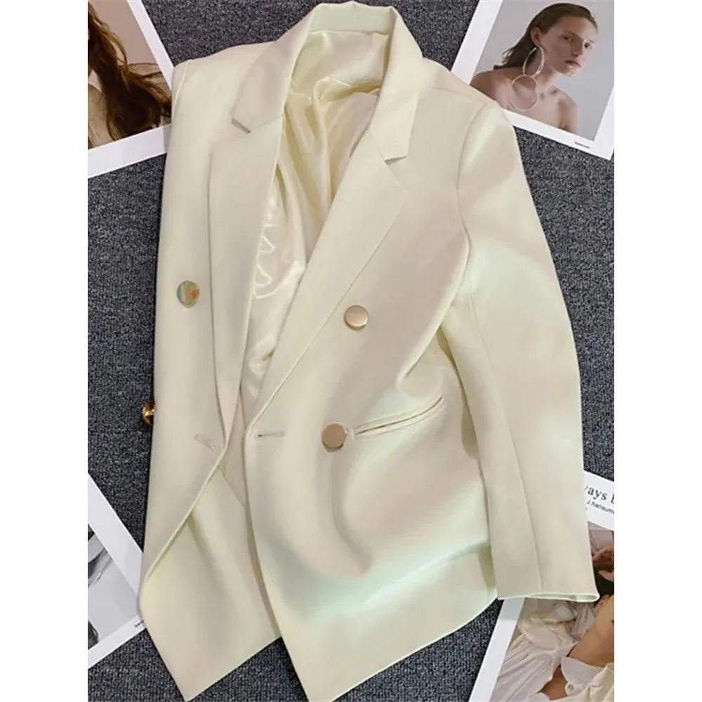Elegant Women's Double Breasted Blazer Coat